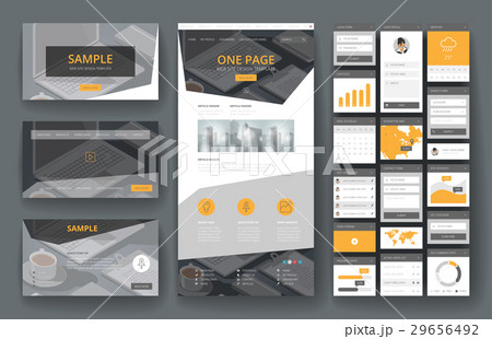 Website design template and interface elements 29656492