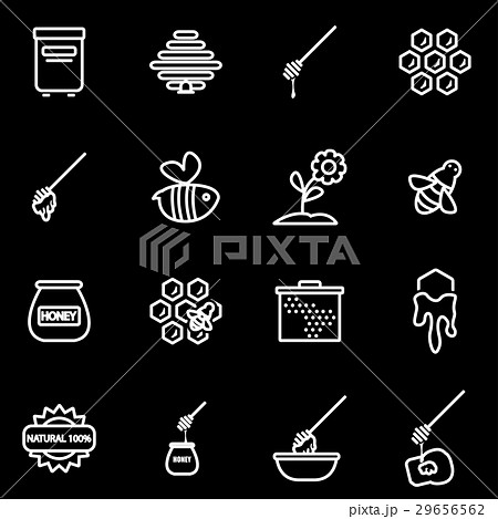 Vector line honey icon set Vector line honey icon set 29656562