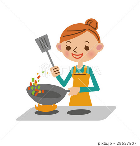 料理をする主婦 29657807