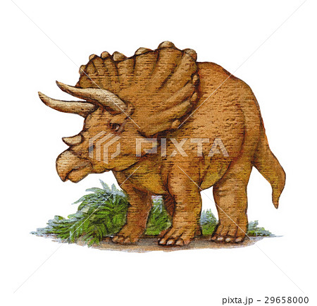 恐竜 トリケラトプス きょうりゅう ジュラ紀 ジュラシックワールドのイラスト素材
