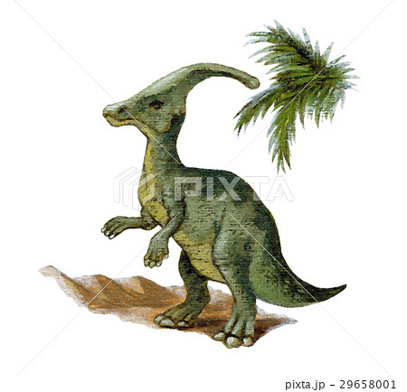 恐竜 パラサウロロフス きょうりゅう ジュラ紀 ジュラシックワールドのイラスト素材