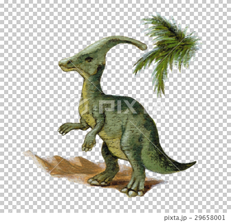 恐竜 パラサウロロフス きょうりゅう ジュラ紀 ジュラシックワールドのイラスト素材