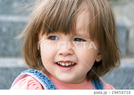 Caucasian cute girl with short hair 29658718