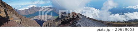 Panoramic view of Mount Rinjani from top Panoramic view of Mount Rinjani from top 29659053