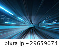 Motion blur of train moving inside tunnel 29659074