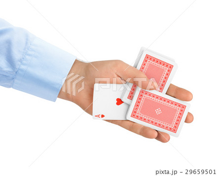 Hand and playing cards 29659501