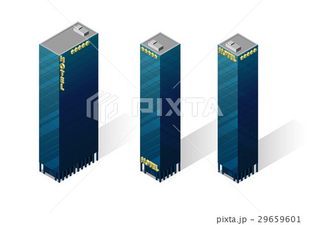 Vector isometric skyscrapers icons. 29659601