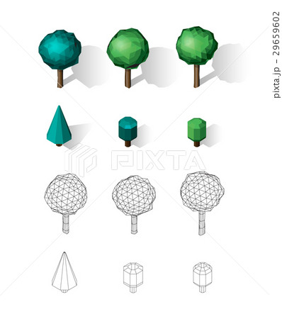 Isometric vector tree set. Landscape constructor 29659602