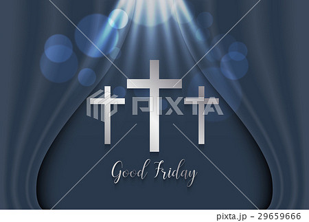 Good Friday Background With Silver Cross のイラスト素材