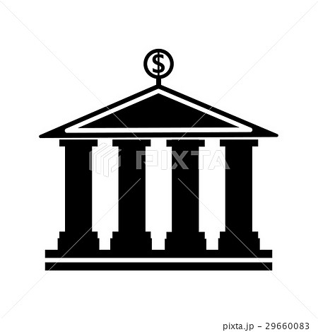 Banking Building Vector Iconのイラスト素材