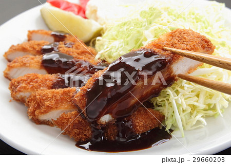 豚カツ 揚げ物 箸上げ 豚カツ 揚げ物 箸上げ 29660203