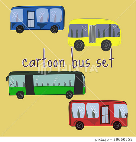 Set of cute cartoon buses - Stock Illustration [29660555] - PIXTA