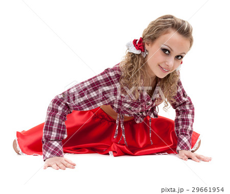 Sexy young woman dressed in shirt and skirt posing Sexy young woman dressed in shirt and skirt posing 29661954