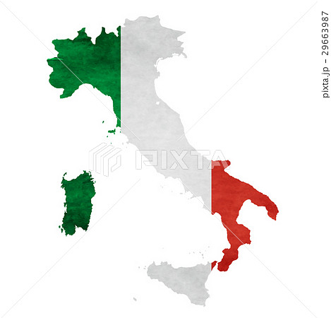 イタリア 地図 国旗 アイコンのイラスト素材