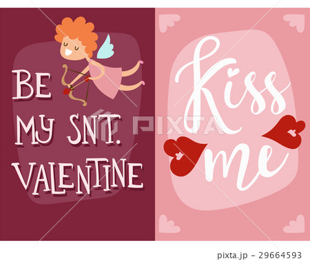 Happy valentines day angel greeting card vector Happy valentines day angel greeting card vector 29664593