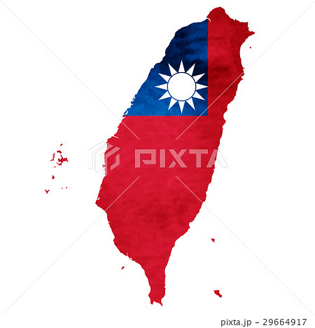 台湾 地図 国旗 アイコン のイラスト素材