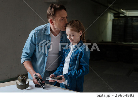Pleasant caring father expressing his love Pleasant caring father expressing his love 29664992