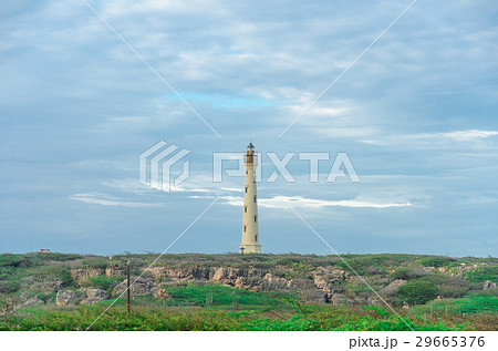 The white old California Lighthouse in Aruba 29665376
