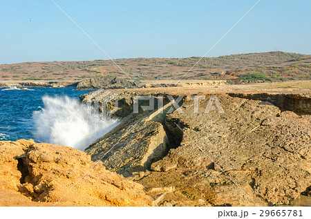 natural bridge beach at the Caribbean sea in Aruba 29665781