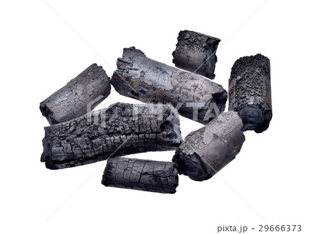 hard wood charcoal isolated on white background hard wood charcoal isolated on white background 29666373