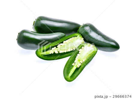 Jalapeno peppers on a white background 29666374