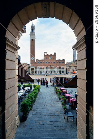 Siena City Hall Bell Tower archway Siena City Hall Bell Tower archway 29669168