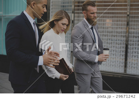 Businesspeople Talk Men Women Notebook 29671242