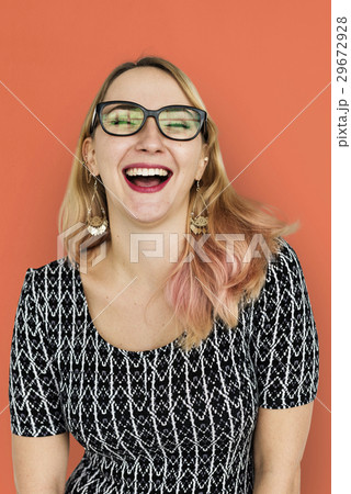 Woman Cheerful Studio Portrait Concept Woman Cheerful Studio Portrait Concept 29672928