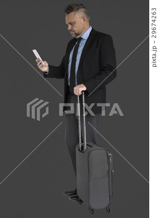 Caucasian Business Man Travel Luggage Caucasian Business Man Travel Luggage 29674263