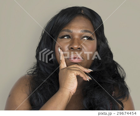 African Woman Curious Thinking Portrait 29674454
