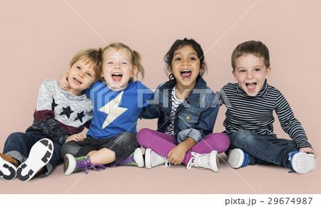Little Children Having Fun Smiling Cheerful 29674987