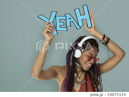 African Descent Female Yeah Headphones 29675154