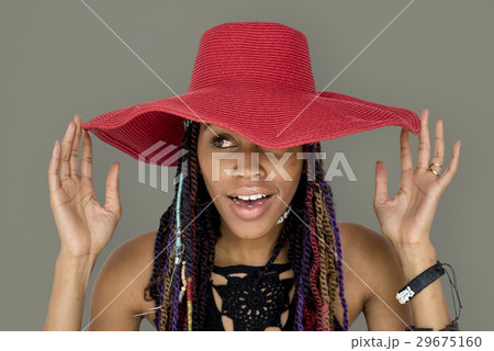 African Woman Smiling Happiness Studio Portrait 29675160