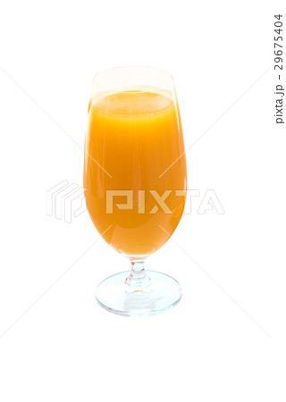 Glass of fresh orange juice isolated on white Glass of fresh orange juice isolated on white 29675404