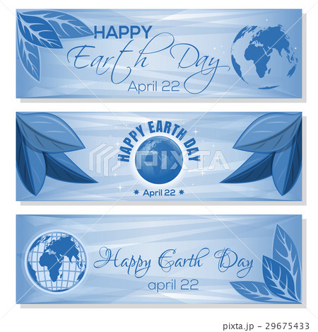 Set blue banners for Earth Day. April 22 Set blue banners for Earth Day. April 22 29675433