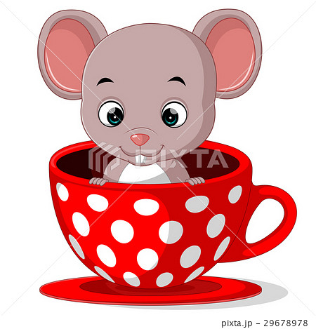 cute cartoon mouse in a cup cute cartoon mouse in a cup 29678978