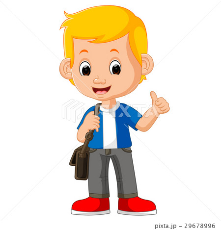 Cute boy with backpack cartoon Cute boy with backpack cartoon 29678996