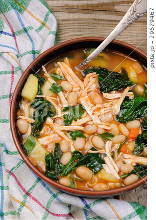 Chicken soup with beans Chicken soup with beans 29679467