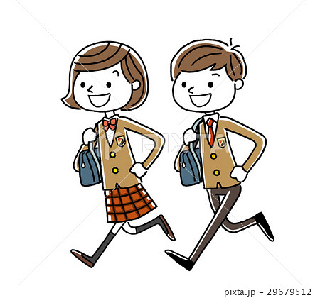 男子学生と女子学生：走る 29679512