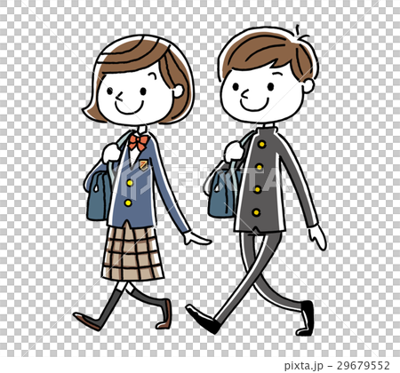 男學生和女生：走路 29679552