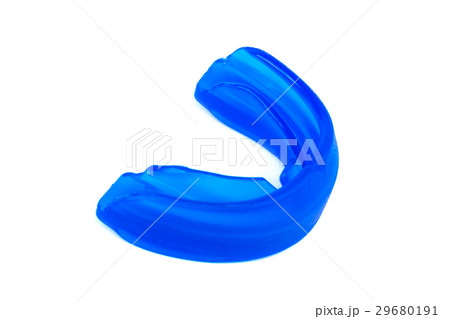Blue mouthguard isolated on a white background. 29680191