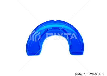 Blue mouthguard isolated on a white background. 29680195