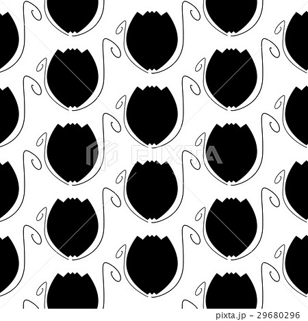 vector seamless black flower pattern background vector seamless black flower pattern background 29680296