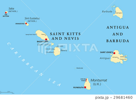 St Kitts, Nevis, Antigua, Barbuda, Montserrat map St Kitts, Nevis, Antigua, Barbuda, Montserrat map 29681460