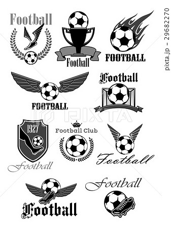 Football or soccer sport club isolated symbol set Football or soccer sport club isolated symbol set 29682270