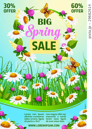 Spring holiday sale vector poster of flowers Spring holiday sale vector poster of flowers 29682614