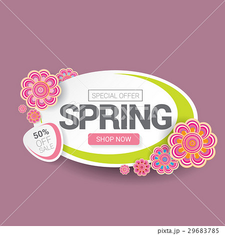 Spring sale label with beautiful flowers Spring sale label with beautiful flowers 29683785