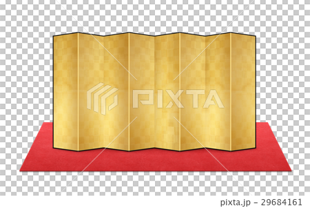 Gold folding screen and red carpet 29684161