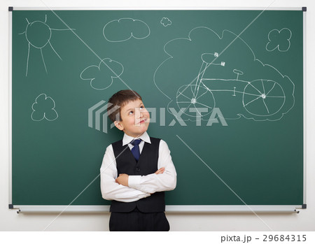 Schoolboy and the school board, learning concept 29684315