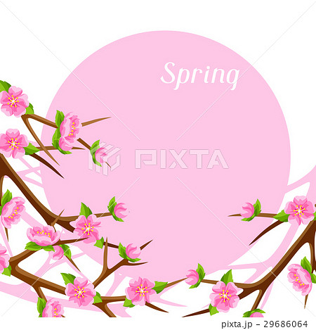 Spring card with branches of tree and sakura Spring card with branches of tree and sakura 29686064